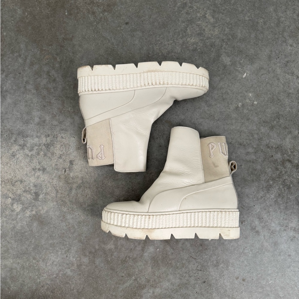 Puma x Fenty Discontinued Chelsea White Ankle Boots